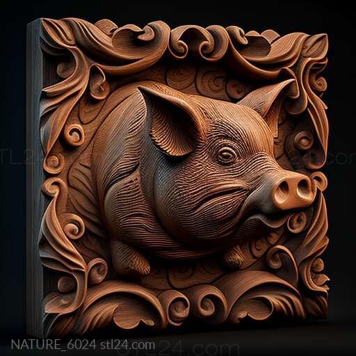 Nature and animals (st Pig 4, NATURE_6024) 3D models for cnc